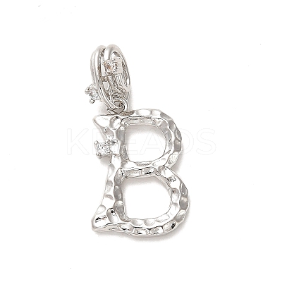 Rack Plating Brass Micro Pave Cubic Zirconia European Dangle Charms KK-L210-015P-B-1