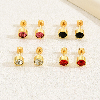 Colorful 8-Piece Stone Earrings Set for Women YJ1820-1