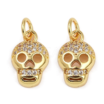Brass Micro Pave Clear Cubic Zirconia Pendants KK-L231-08G-1