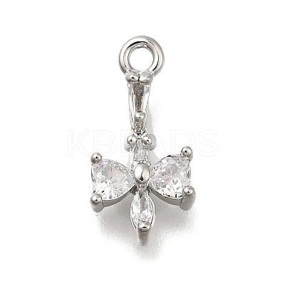 Brass Pave Cubic Zirconia Pendants KK-Q048-26P-1