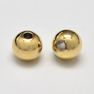 Rack Plating Brass Round Spacer Beads X-KK-I601-4mm-G-RS-1