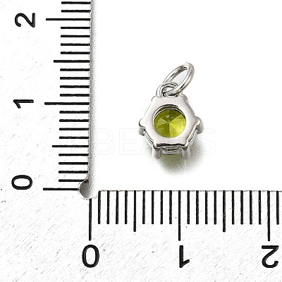 Brass Pave Cubic Zirconia Pendants KK-V002-23P-03-1