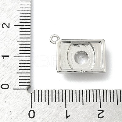 Brass Pave Clear Cubic Zirconia Charms KK-G548-08P-1