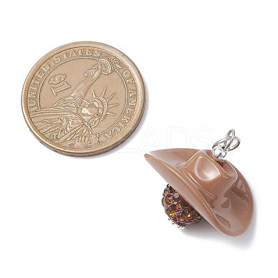 Opaque Acrylic Beads and Polymer Clay Rhinestone Beads Pendants PALLOY-JF04610-1
