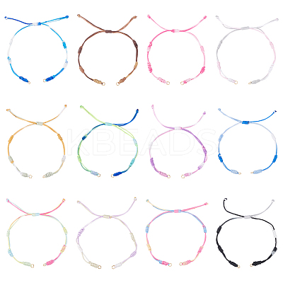 12 Colors Segment Dyed Nylon Thread Cord Bracelets Making BJEW-UN00011-1