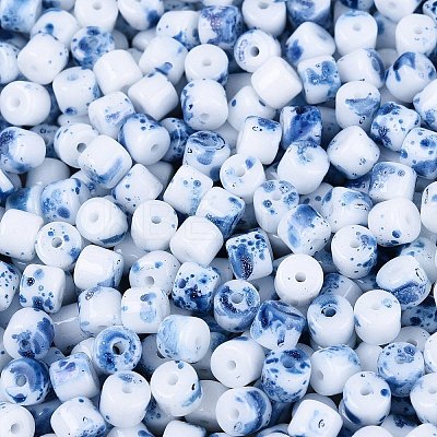 Opaque Picasso Glass Beads SEED-Q039-05A-A02-1