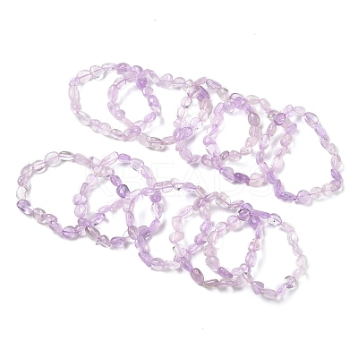 Natural Amethyst Beaded Stretch Bracelets for Women BJEW-K213-C23-1