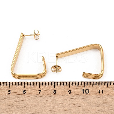 304 Stainless Steel Trapezoid Stud Earrings EJEW-P324-13G-1
