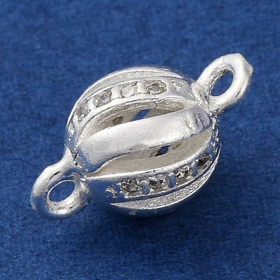 Brass Micro Pave Clear Cubic Zirconia Connector Charms KK-A230-06D-S-1