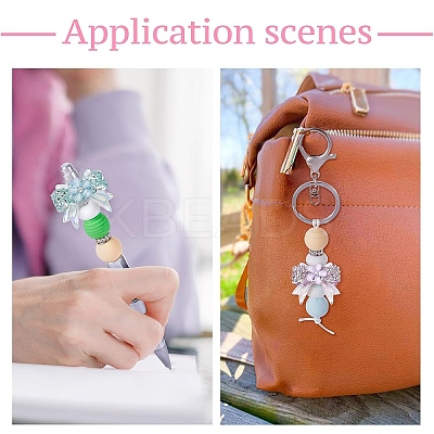 6Pcs 6 Colors Transparent Resin Beads RESI-YW0005-47-1