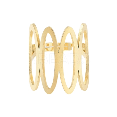 304 Stainless Steel Oval Adjustable Rings for Women RJEW-Z045-01G-01-1