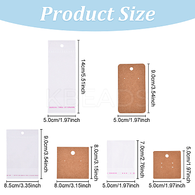 100Pcs Kraft Paper Single Earring Display Cards with Hanging Hole CDIS-YW0001-21-1