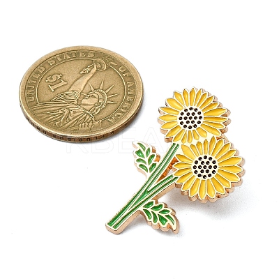 Sunflower Enamel Pins JEWB-P045-02B-G-1