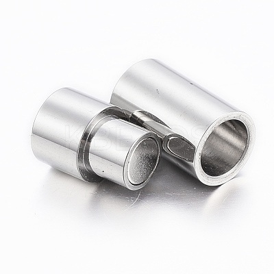 Tarnish Resistant Smooth 304 Stainless Steel Magnetic Clasps with Glue-in Ends STAS-H402-17P-5mm-1