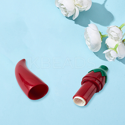 Chili Shape Plastic Needle Storage Case AJEW-WH20077-007-1