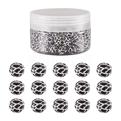 Printed Natural Wooden Beads WOOD-TA0001-57-1