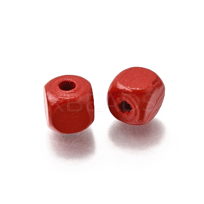 Spray Painted Wooden Beads WOOD-P021-01B-24-1