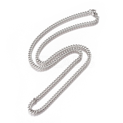 Non-Tarnish Men's Cuban Link Chain Necklaces NJEW-L172-01D-1