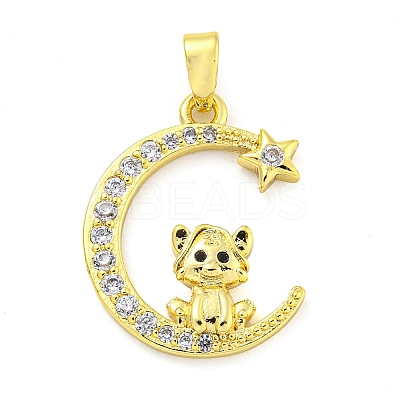 Brass Micro Pave Clear Cubic Zirconia Pendants FIND-Z044-03K-1