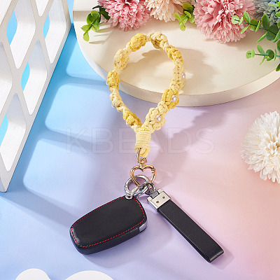 Cotton Braided Flower Pendant Decorations AJEW-TAC0030-032G-14-1