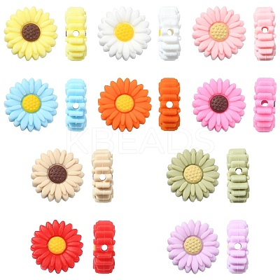 10Pcs 10 Colors Food Grade Eco-Friendly Silicone Focal Beads SIL-YW0001-19-1