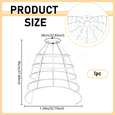 Polyester & Steel Wire Skirt 5 Hoop Petticoat for Wedding Dress Ball Gown DIY-WH0591-493A-1