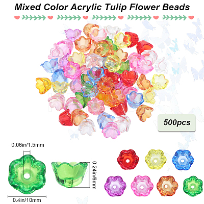 500Pcs Transparent Acrylic Beads TACR-SP0001-05-1