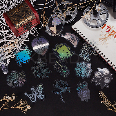 PET Waterproof Laser Stickers Sets DIY-CP0008-48-1