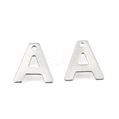 Non-Tarnish 304 Stainless Steel Alphabet Charms X-STAS-O073-01-1