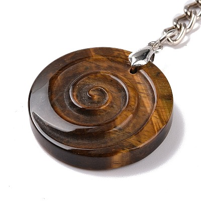 Natural Tiger Eye Vortex Pendant Keychain KEYC-E038-01P-02-1