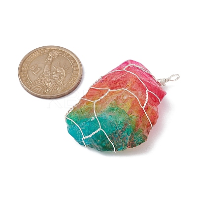 Electroplated Raw Rough Natural Quartz Copper Wire Wrapped Big Pendants PALLOY-JF02283-02-1