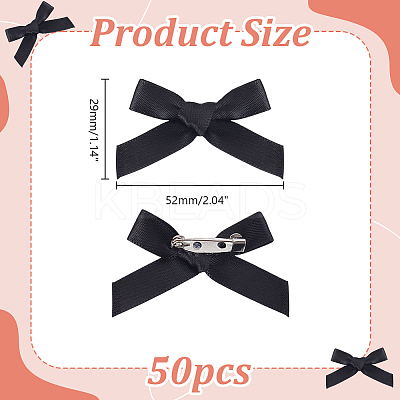 Bowknot Polyester Pins JEWB-WH0010-89B-1