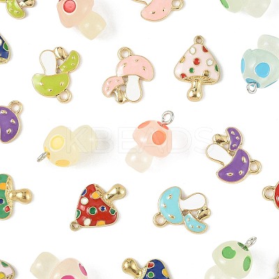 34Pcs 17 Styles Autumn Theme Rack Plating Alloy Enamel Pendants ENAM-FS0003-70-1