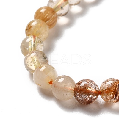 Natural Rutilated Quartz Beads Strands G-B029-B02-02-1