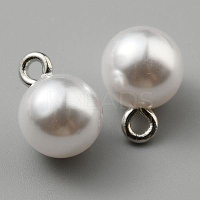 Resin Imitation Pearl Shank Buttons BUTT-WH0029-16A-1