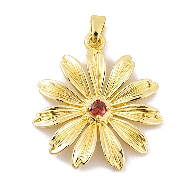 Rack Plating Brass Micro Pave Cubic Zirconia Pendants KK-K367-22G-02-1