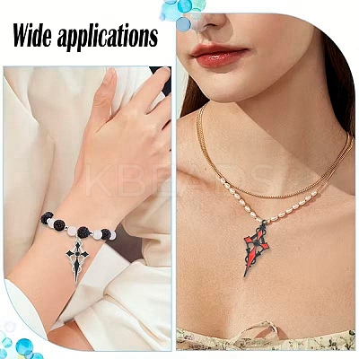 16Pcs 8 Colors Alloy Rhinestone Cross Pendants ENAM-YW0008-03-1