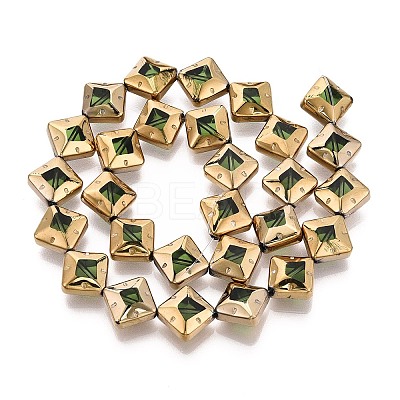 Electroplate Glass Beads Strands EGLA-T021-24E-1