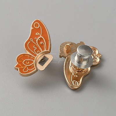 Butterfly Shape Alloy Enamel Adjustable Jean Button Pins FIND-WH0609-81KCG-07-1