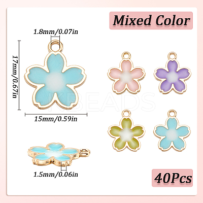 40Pcs Alloy Enamel Pendants ENAM-SC0005-51-1