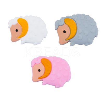12Pcs 3 Styles Sheep Silicone Beads JX672A-1