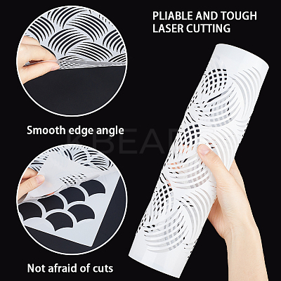 2 sheets 2 styles Mermaid Theme PET Hollow Out Drawing Painting Stencils DIY-GF0009-80-1