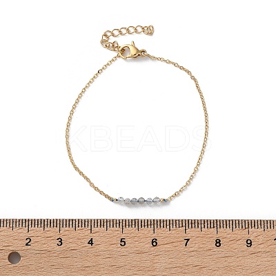 304 Stainless Steel Natural Labradorite Beads Link Bracelets BJEW-A036-15G-1