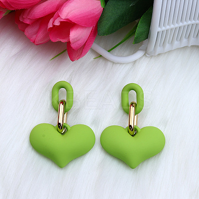 Heart Acrylic Dangle Stud Earrings FS-WG6C9EC-01-1