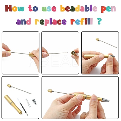 Plastic Beadable Pens AJEW-L082-A07-1