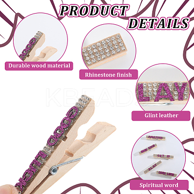30Pcs 5 Styles Cheerleading Rhinestone Spirit Clips AJEW-SP0002-58B-1