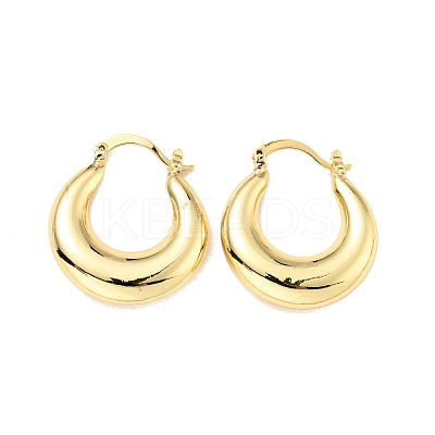 Rack Plating Brass Chunky Hoop Earrings for Women EJEW-G288-35F-G-1