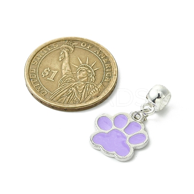 Platinum Tone Alloy Enamel European Dangle Charms PALLOY-JF03232-1