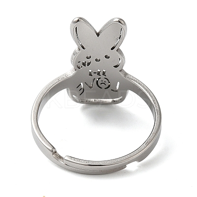 Non-Tarnish 201 Stainless Steel Adjustable Rings for Women RJEW-F163-01P-1