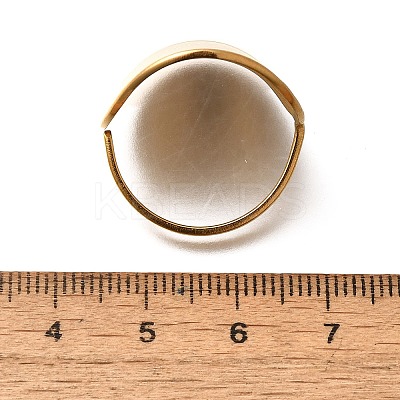 Oval 304 Stainless Steel Cuff Rings for Women RJEW-G339-01G-1